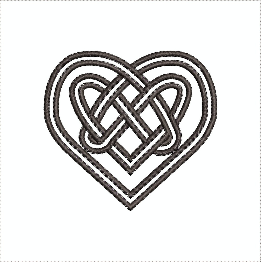 Applique Celtic Knotwork Heart 4b instant Download Machine Embroidery