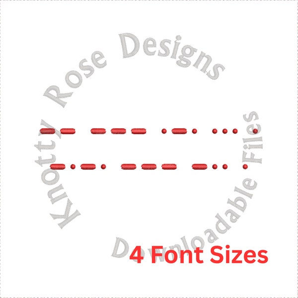 International Morse Code 1 - Monogram Font (Instant Download) Machine Embroidery Design