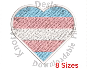 Heart Transgender Pride Flag (Instant Download) Machine Embroidery Design