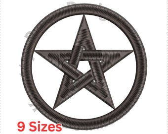 Wide Pentacle 2 (download immediato) Disegno per ricamo a macchina