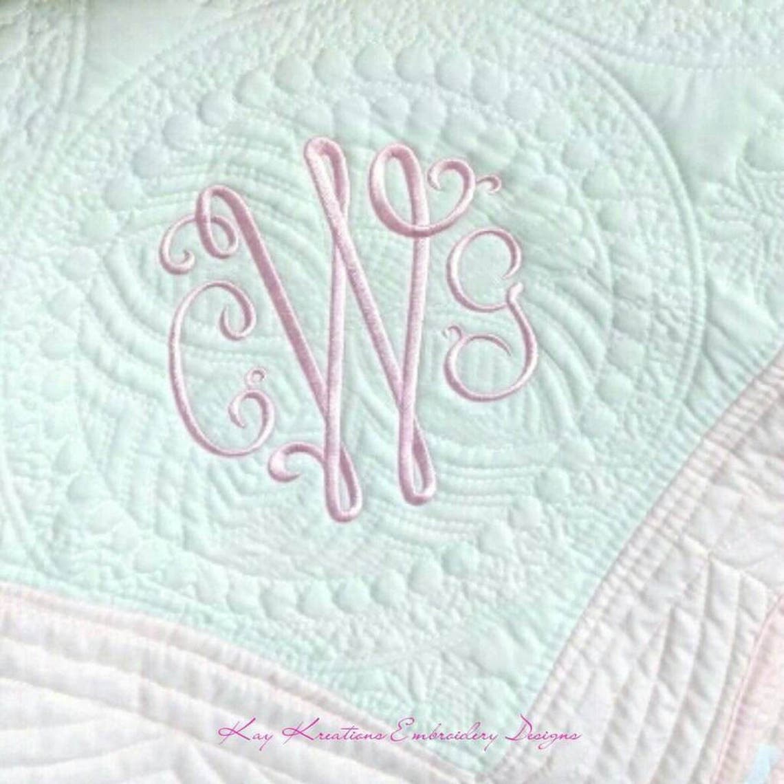 Monogrammed Quilted Keepsake Baby Blankets Girls Quilted Etsy