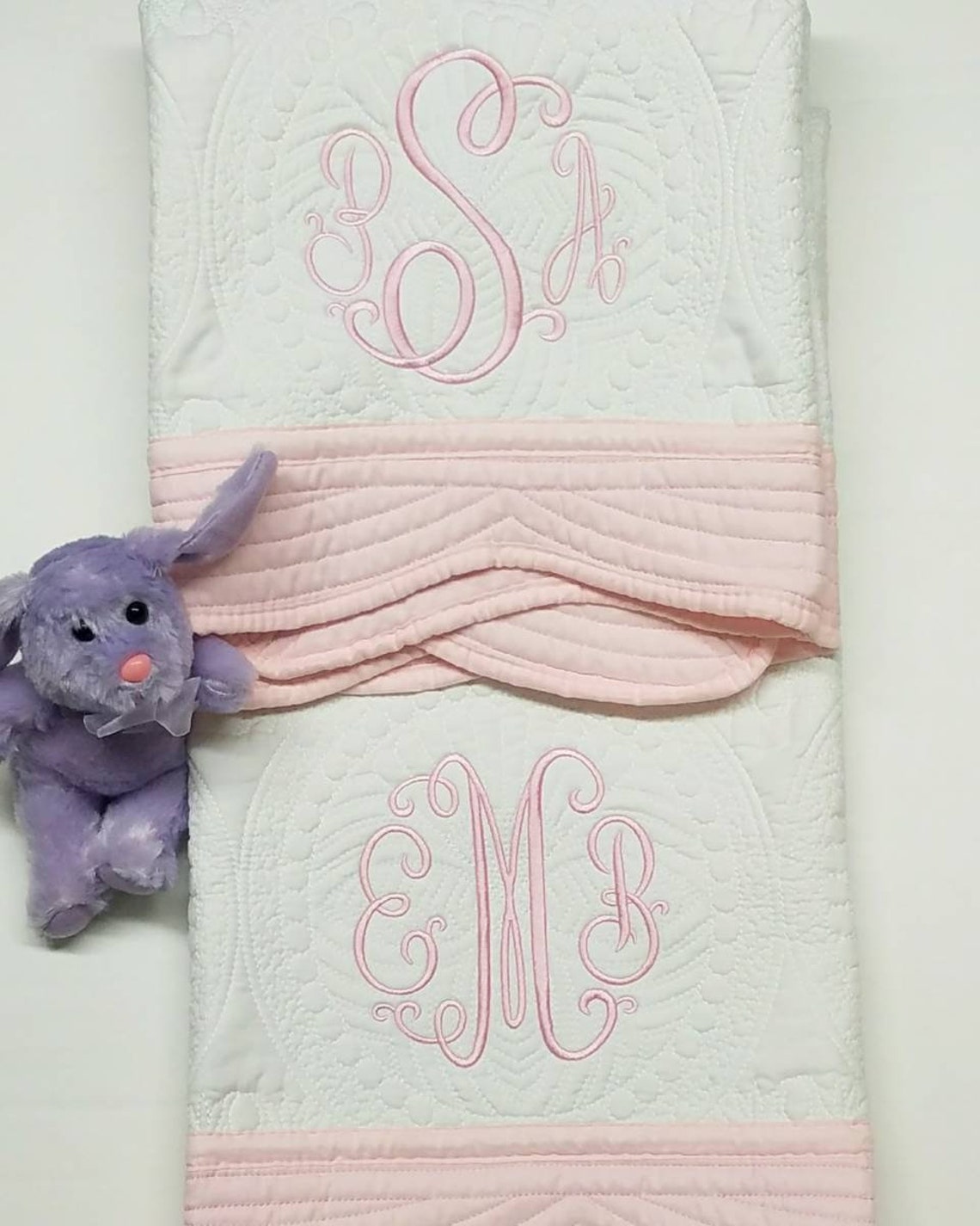 Monogrammed Baby Blankets Girls & Boys Quilted Baby Blanket Etsy