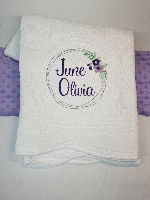 Monogrammed Baby Blankets Girls & Boys Quilted Baby Blanket Etsy