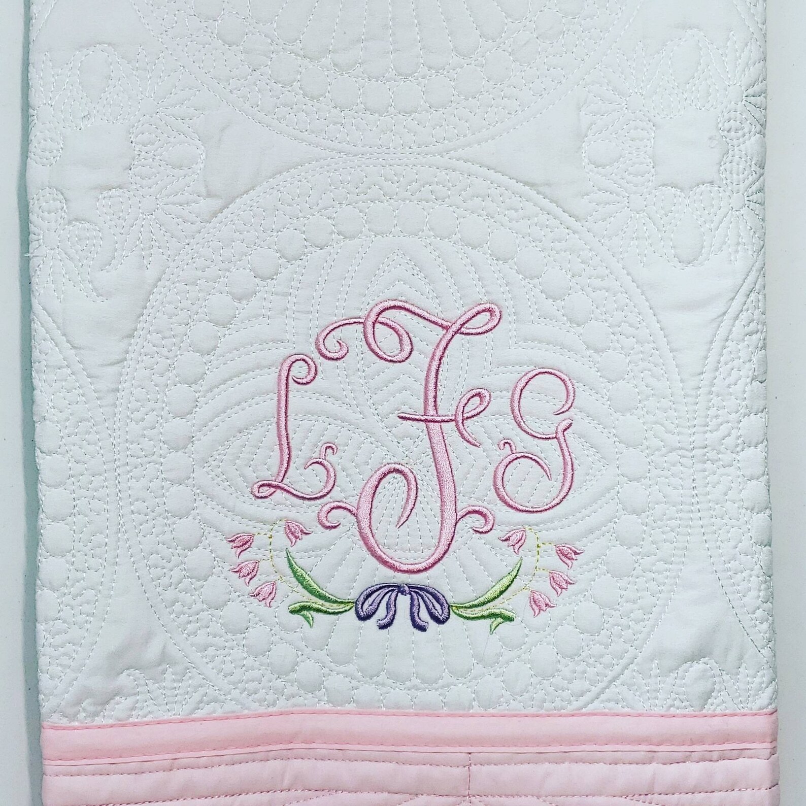Monogrammed Quilted Keepsake Baby Blankets Girls Quilted Etsy