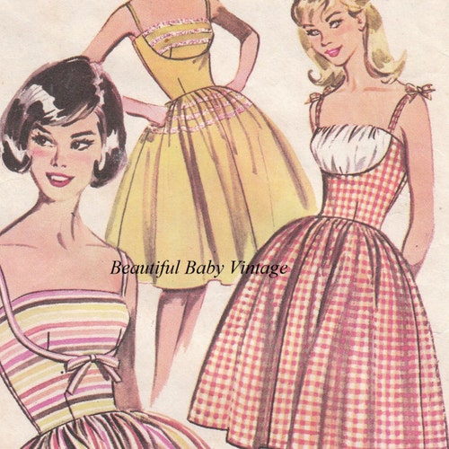 Vintage Dress Sewing Pattern PDF Sewing Pattern Video Etsy