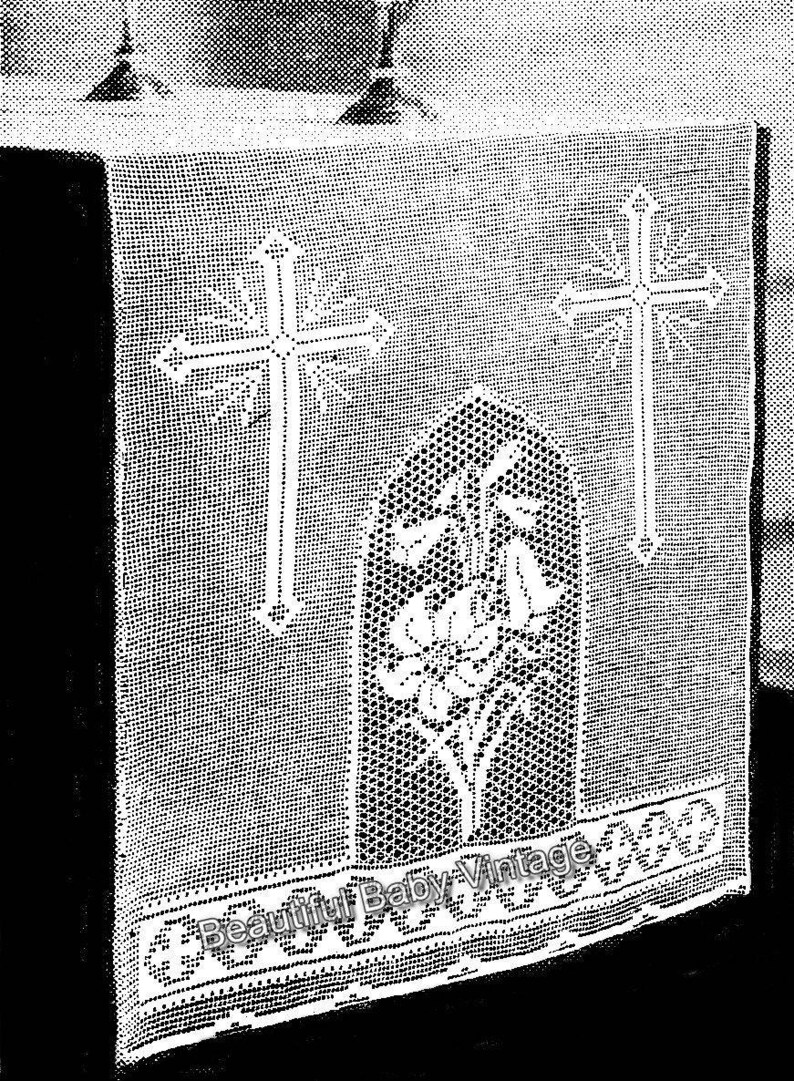 CROCHET PATTERN for Filet Christian Cross Altar Table Wall | Etsy