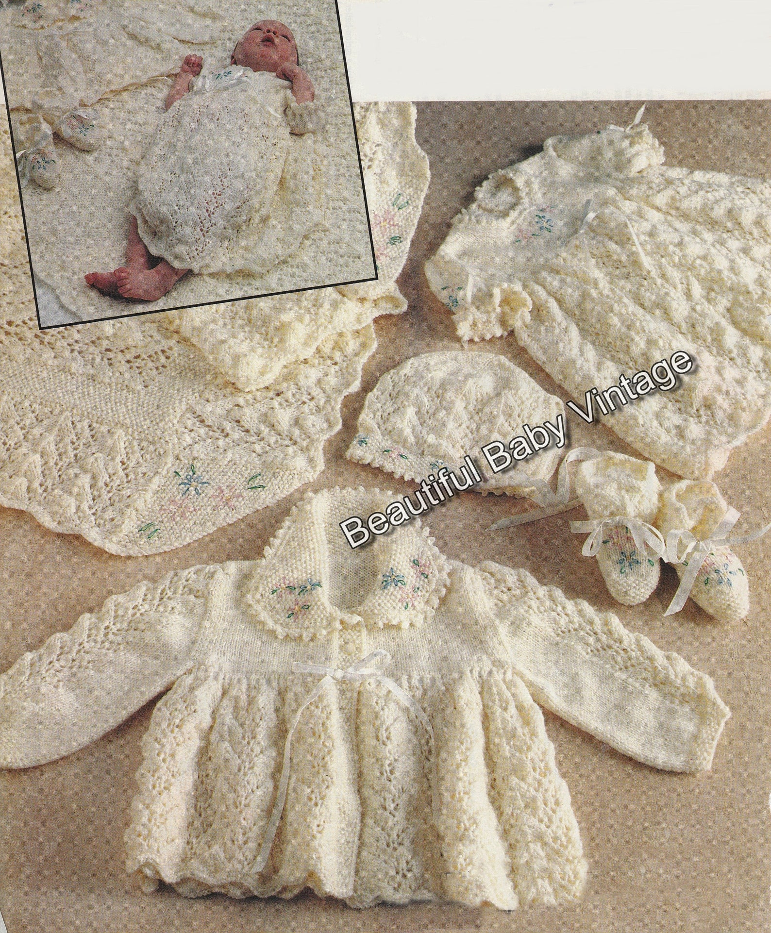 Vintage Baby Layettes Knitting Patterns 2 Designs 34 Ply Etsy France
