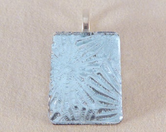 Silver Dichroic Fused Glass Pendant