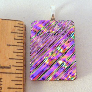 Purple & Pink Dichroic Fused Glass Pendant image 2