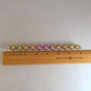 7 Inch Multi Colored Dichroic Fused Glass Bracelet, Other Lengths Available image 2