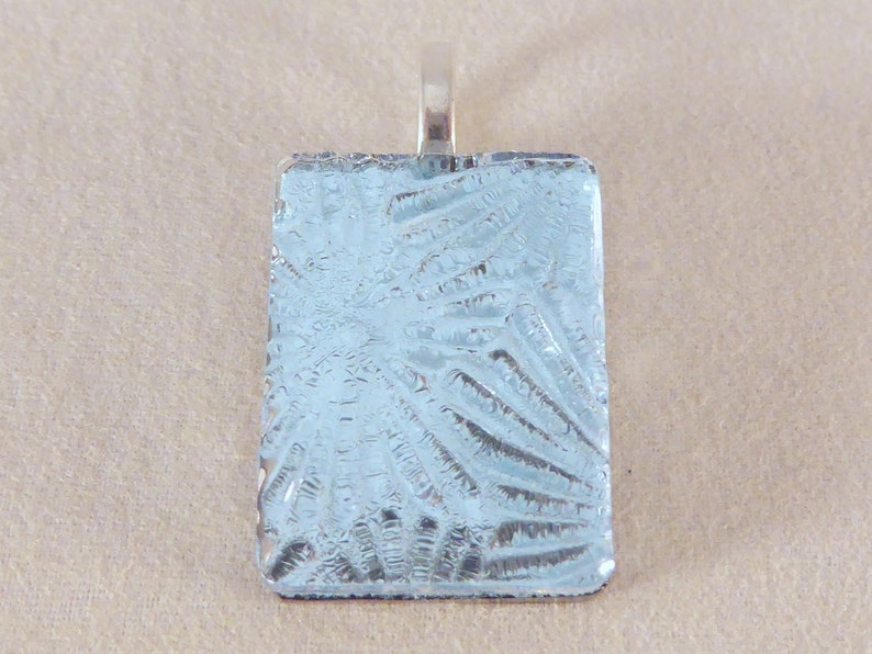 Silver Dichroic Fused Glass Pendant image 1