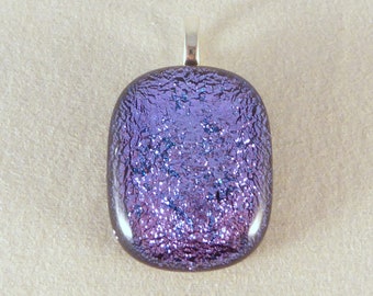 Lavender Purple Dichroic Fused Glass Pendant