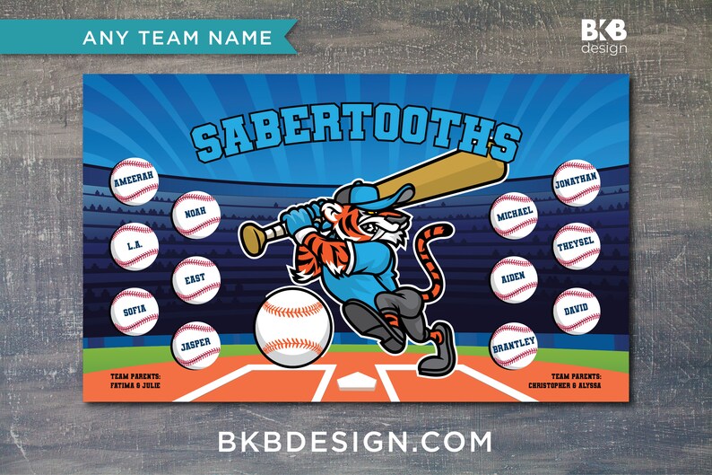 Custom Vinyl Baseball Banner, Little League Banner, T-Ball Banner, Softball Banner, Team Banner Panda, Bears imagem 6