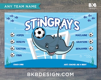 Custom Vinyl Soccer Banner, Stingrays