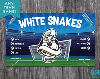 Custom Vinyl Soccer Team Banner, Sports Team Banners, Team Banners,  White Snakes