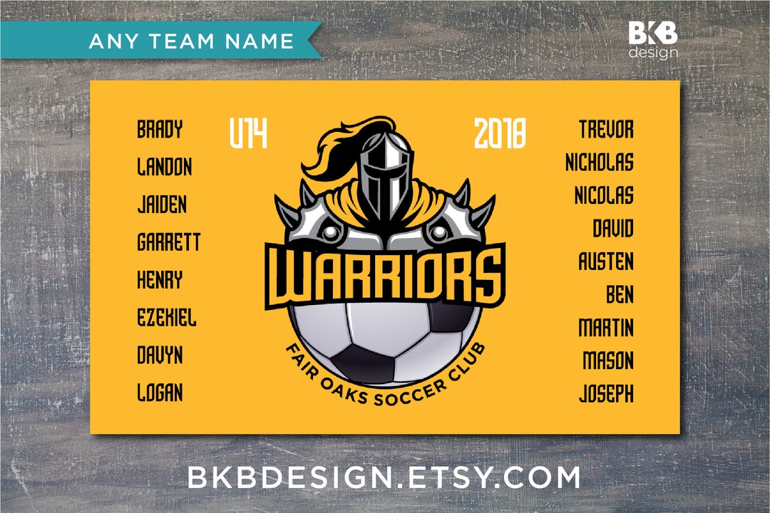 Custom Vinyl Soccer Team Banner Sports Team Banners Team Etsy