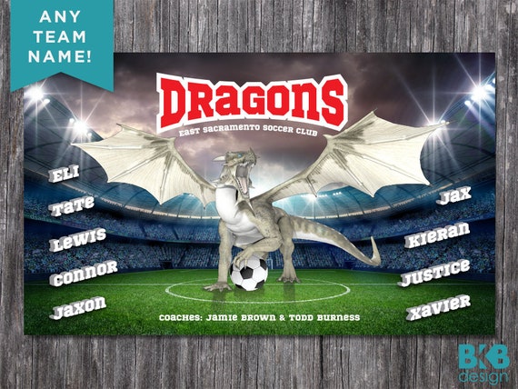 Custom Vinyl Soccer Team Banner, Sports Team Banners, Team Banners, Dragons Il_570xn