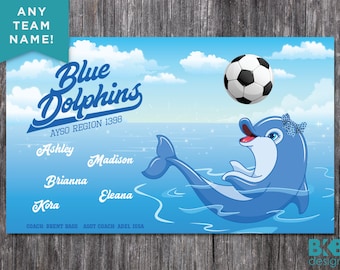 Custom Vinyl Soccer Team Banner, Sports Team Banners, Team Banners,  Dolphins