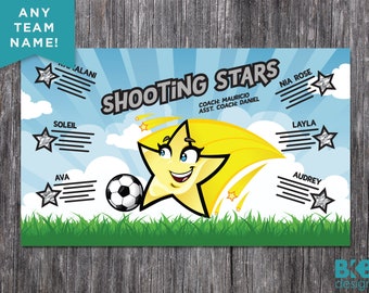 Custom Vinyl Soccer Team Banner, Sports Team Banners, Team Banners,  Shooting Stars