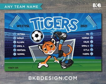 Custom Vinyl Soccer Banner, Tigers