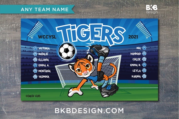 Custom Vinyl Soccer Banner Tigers Etsy