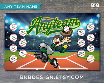Custom Vinyl Baseball Banner, Little League Banner, T-Ball Banner, Softball Banner, Team Banner - Fly Ball