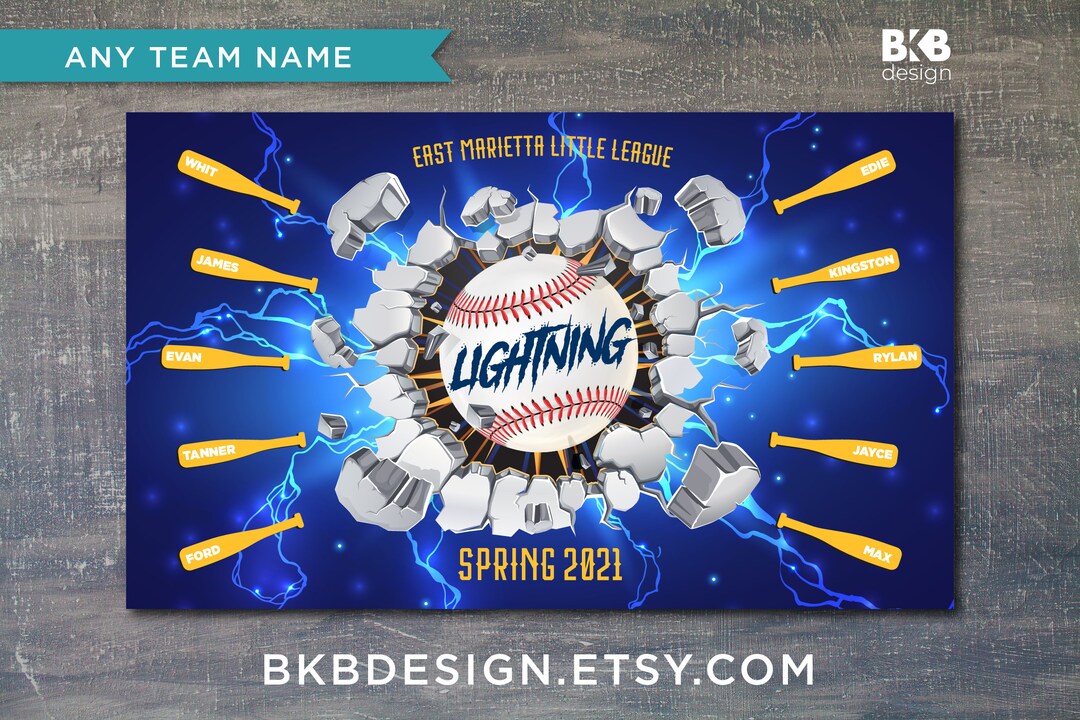 Custom Vinyl Baseball Banner, Little League Banner, Tball Banner
