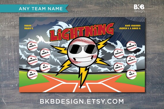 Custom Vinyl Baseball Banner Little League Banner T Ball Banner