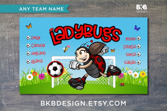 Custom Vinyl Soccer Banner, Ladybugs, Lady Bugs Il_570xn