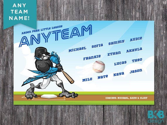 Custom Vinyl Baseball Banner, Little League Banner, T-Ball Banner, Softball Banner, Team Banner -- Blue Jays Il_570xn