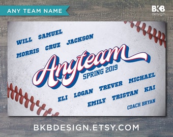 Custom Vinyl Baseball Banner, Little League Banner, T-Ball Banner, Softball Banner, Team Banner