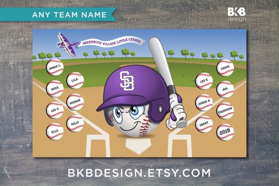 Custom Vinyl Baseball Banner, Little League Banner, T-Ball Banner, Softball Banner, Team Banner Il_570xn