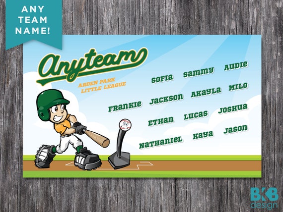 Custom Vinyl Baseball Banner, Little League Banner, T-Ball Banner, Softball Banner, Team Banner - Athletics Il_570xn