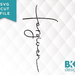 Forgiven Tattoo Dxf - Etsy