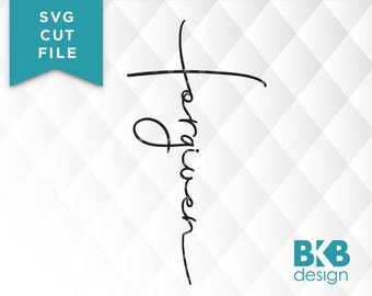 Forgiven Cross SVG, Christian Easter Clip Art (Digital Download)
