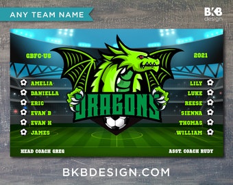 Custom Vinyl Soccer Team Banner, Sports Team Banners, Team Banners,  Dragons