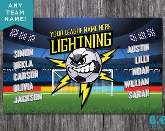 Custom Vinyl Soccer Team Banner, Sports Team Banners, Team Banners,  Lightning