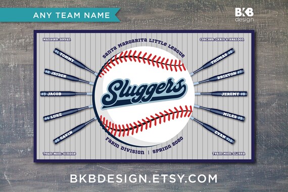 Custom Vinyl Baseball Banner, Little League Banner, T-Ball Banner, Softball Banner, Team Banner -- Sluggers Il_570xn