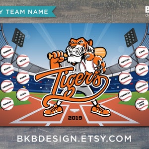 Custom Vinyl Baseball Banner, Little League Banner, T-Ball Banner, Softball Banner, Team Banner Panda, Bears imagem 4