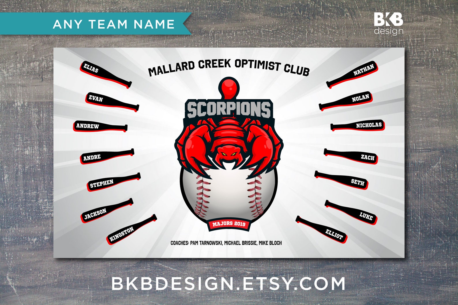 Custom Vinyl Baseball Banner Little League Banner Tball Etsy