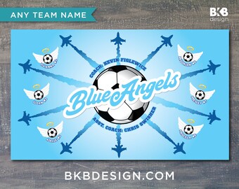 Custom Vinyl Soccer Team Banner, Sports Team Banners, Team Banners,  Blue Angels, Jets