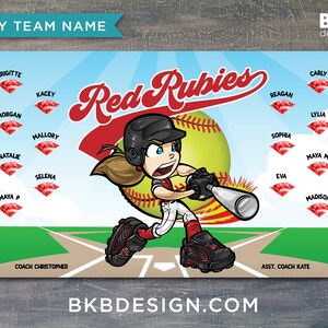 Custom Vinyl Softball Banner, Little League Banner, T-Ball Banner, Softball Banner, Team Banner Diamond Hitters image 7