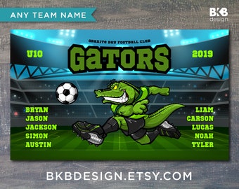 Custom Vinyl Soccer Banner, Gators, Alligators, Crocodiles