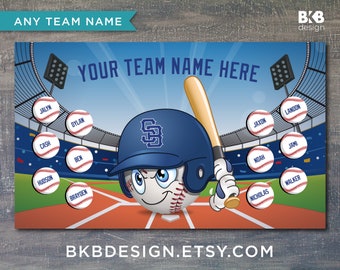 Custom Vinyl Baseball Banner, Little League Banner, T-Ball Banner, Softball Banner, Team Banner