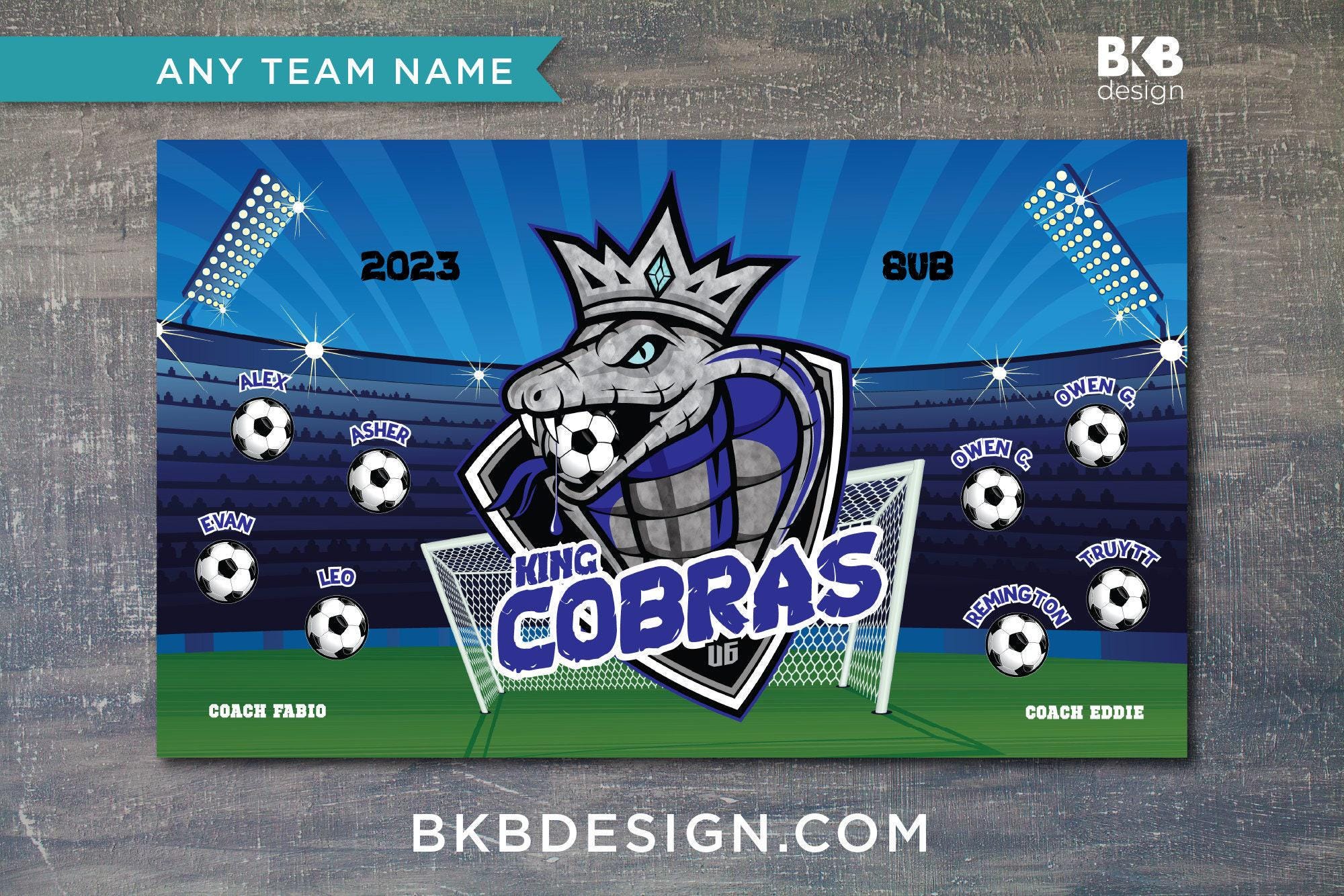 Custom Vinyl Soccer Team Banner: Snakes, Pythons, Vipers - Etsy