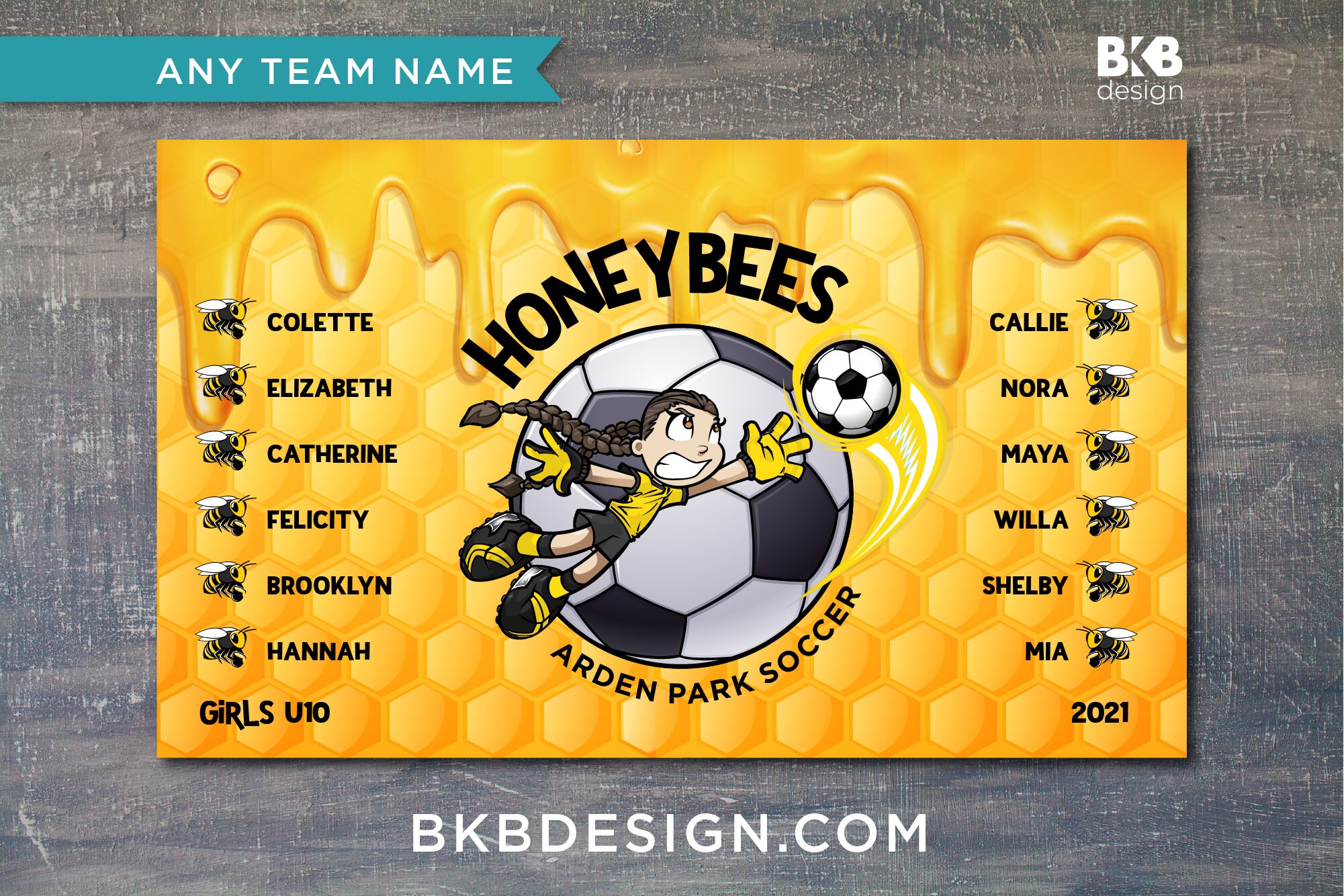 Custom Vinyl Soccer Banner Honey Bees Bumble Bees Etsy