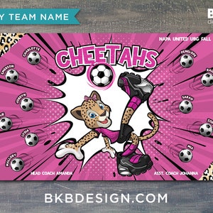 Custom Vinyl Soccer Team Banner, Sports Team Banners, Team Banners, Pink Predator image 3