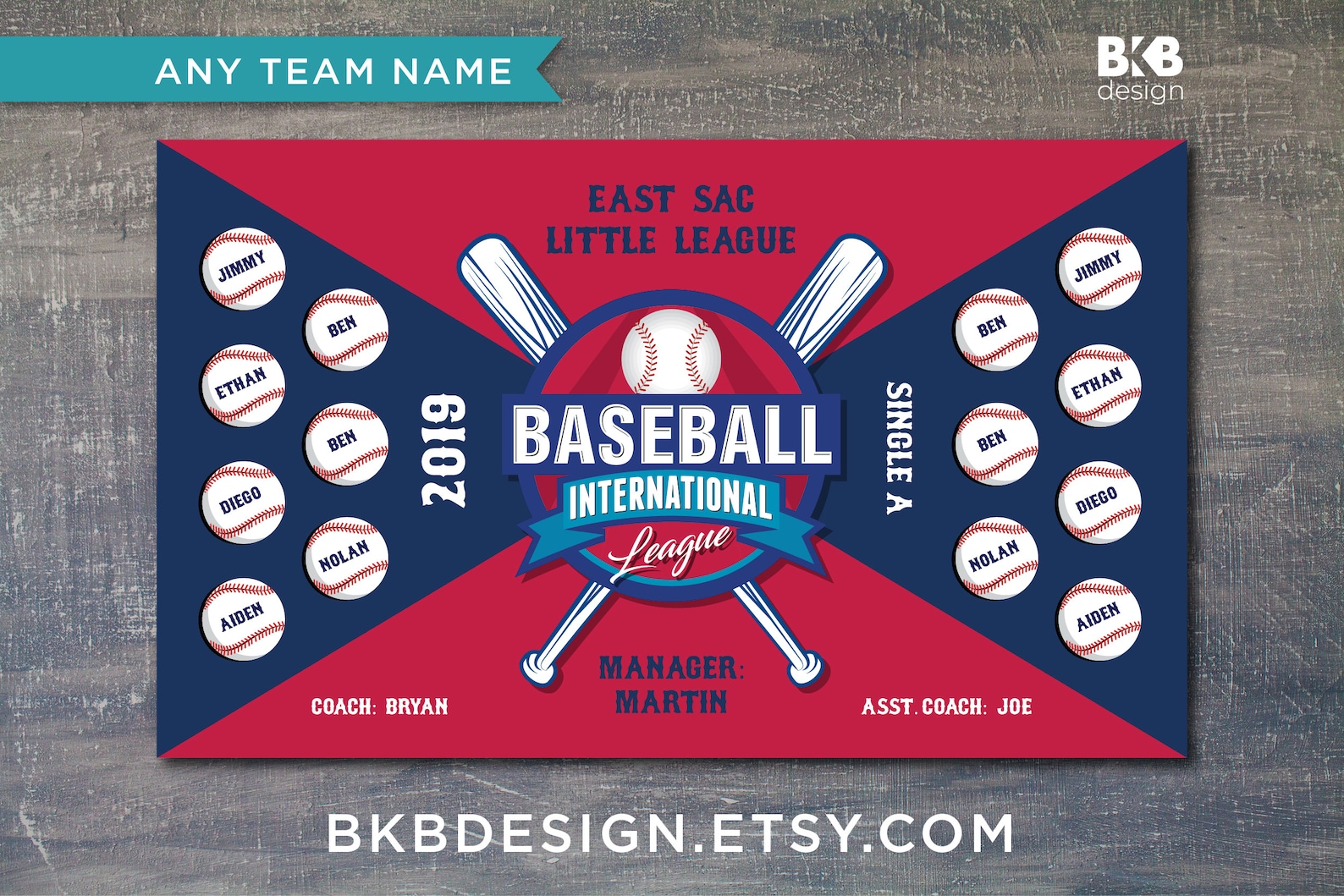 Custom Vinyl Baseball Banner Little League Banner Tball Etsy