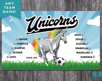 Custom Vinyl Soccer Team Banner, Sports Team Banners, Team Banners,  Unicorns