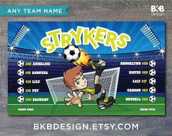 Custom Vinyl Soccer Team Banner, Sports Team Banners, Team Banners,  Strikers, Strykers, Kickers